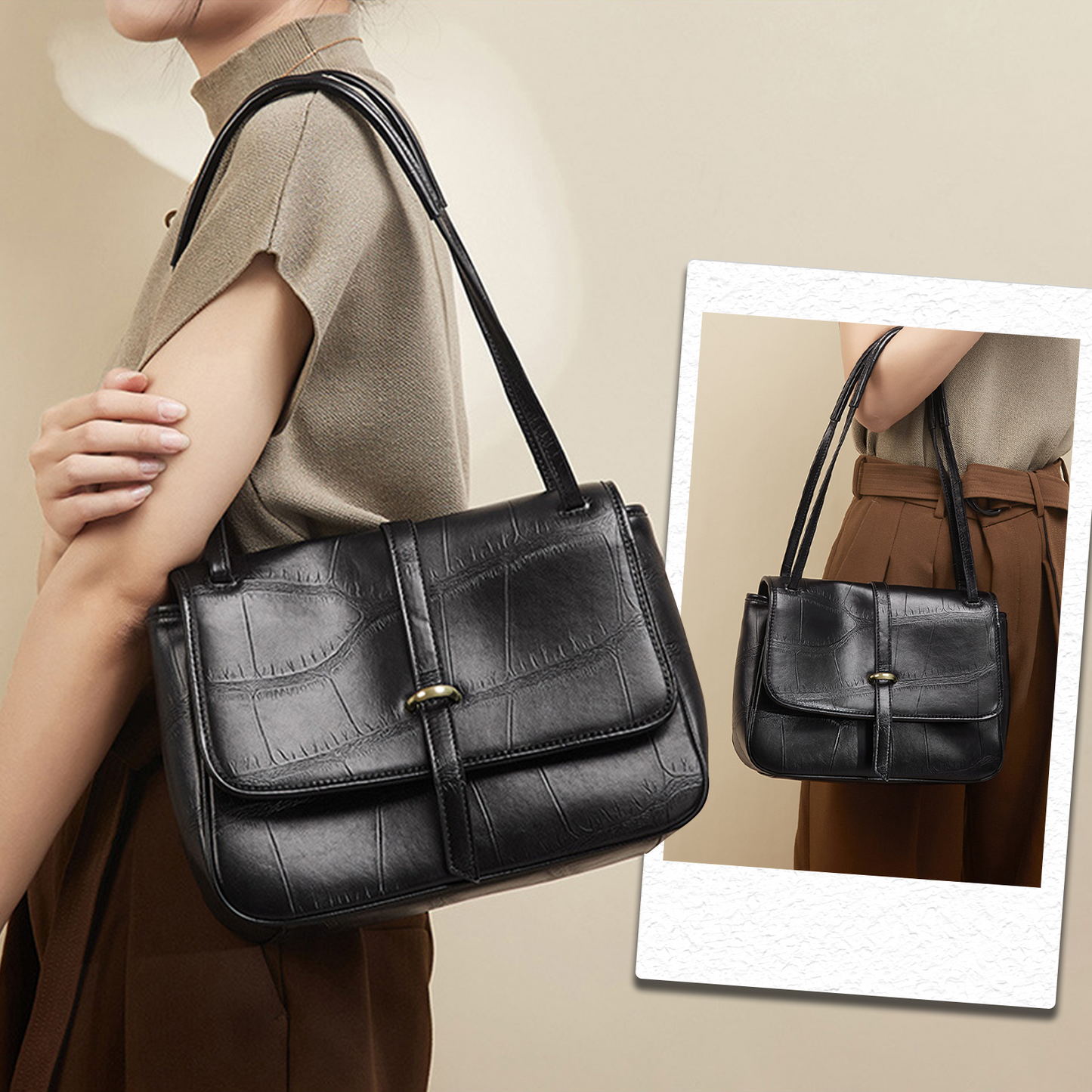 Xpurse Women's Cowhide Vintage Shoulder Bag