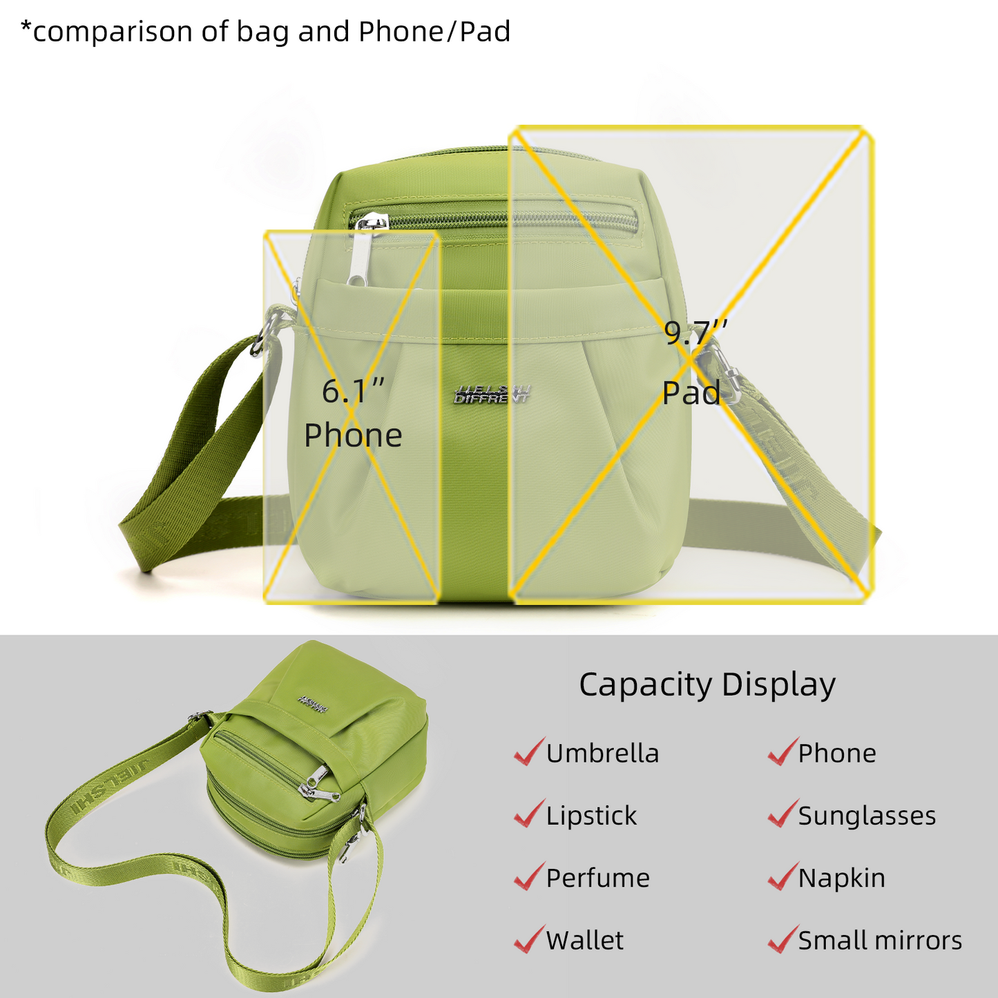 Xpurse Women's Simple Casual Cross-Body Shopping Bag