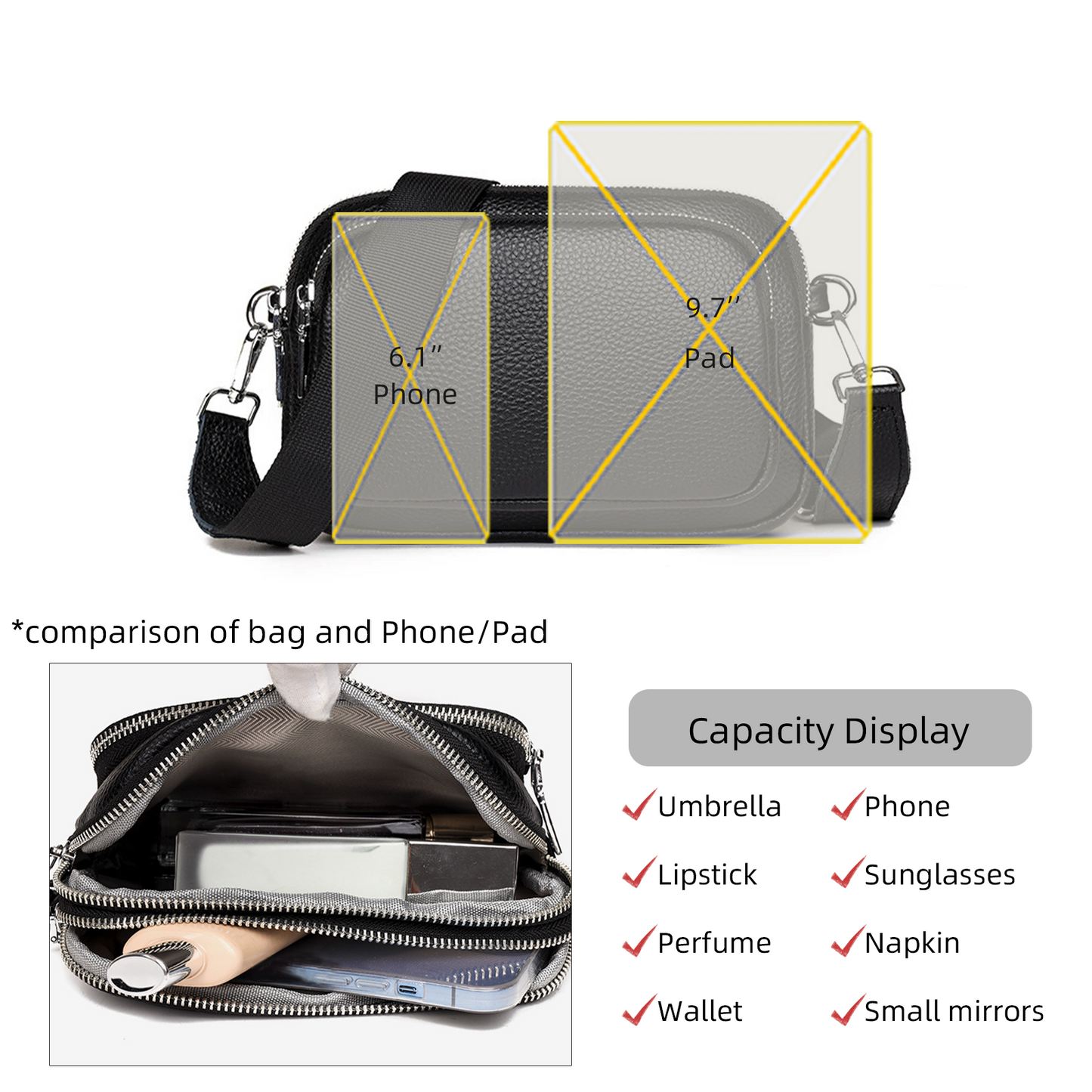 Xpurse Leather High-Capacity Commuter Shoulder Bag