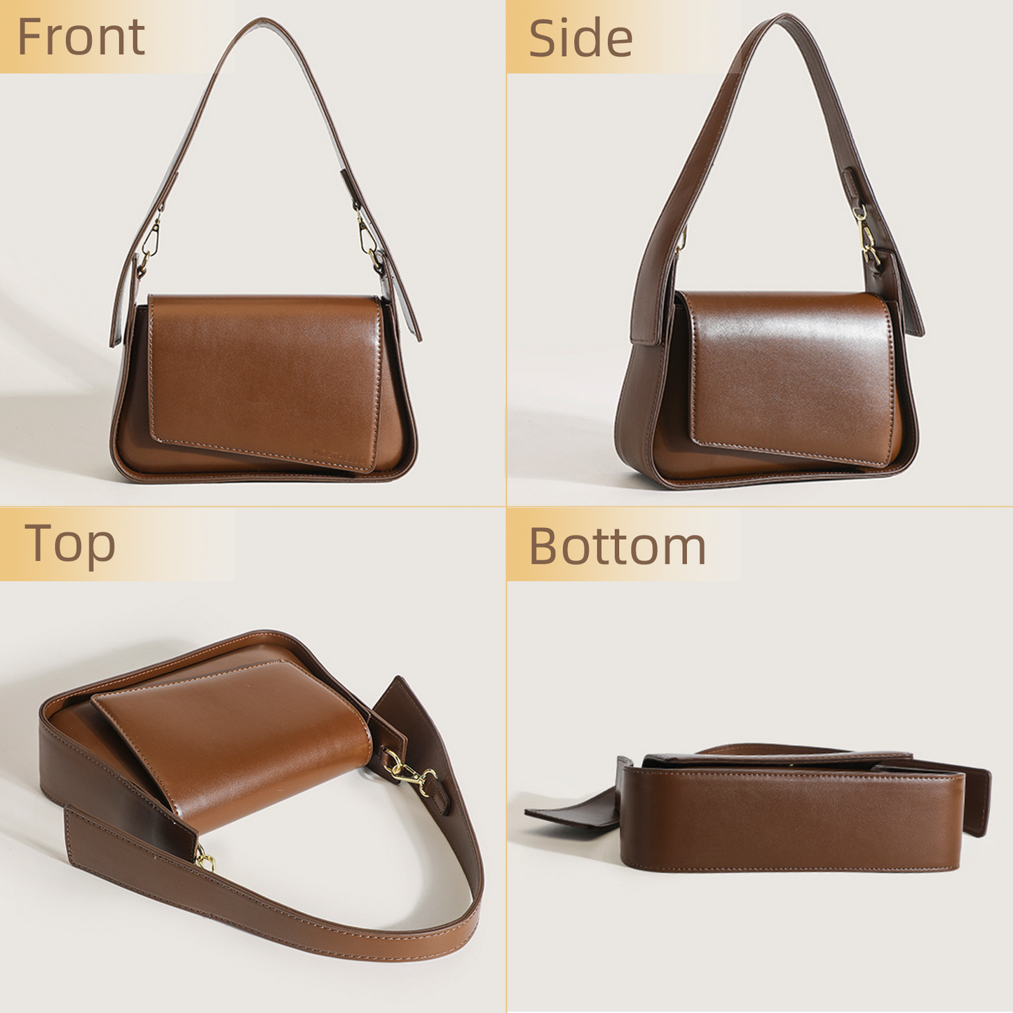 Xpurse Women's Shoulder Bag, Underarm Bag, Vintage PU Crossbody Bag, Adjustable Bag with Lock-Closure Opening