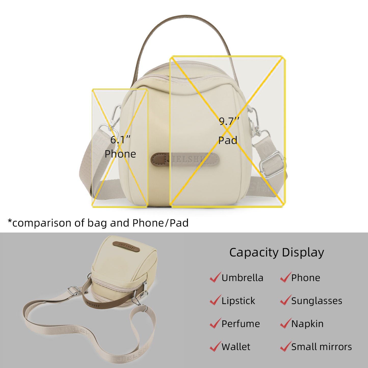 Xpurse Women's High-Capacity Commuter Crossbody Bag