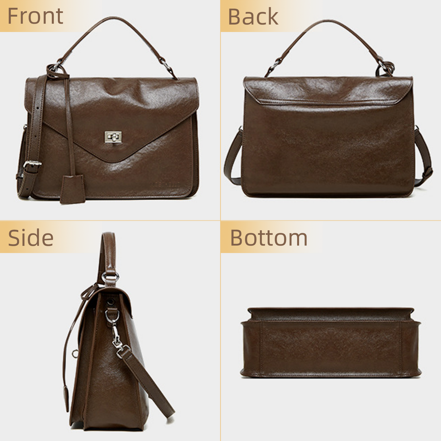 Xpurse Women's Cowhide Casual Vintage Messenger Bag