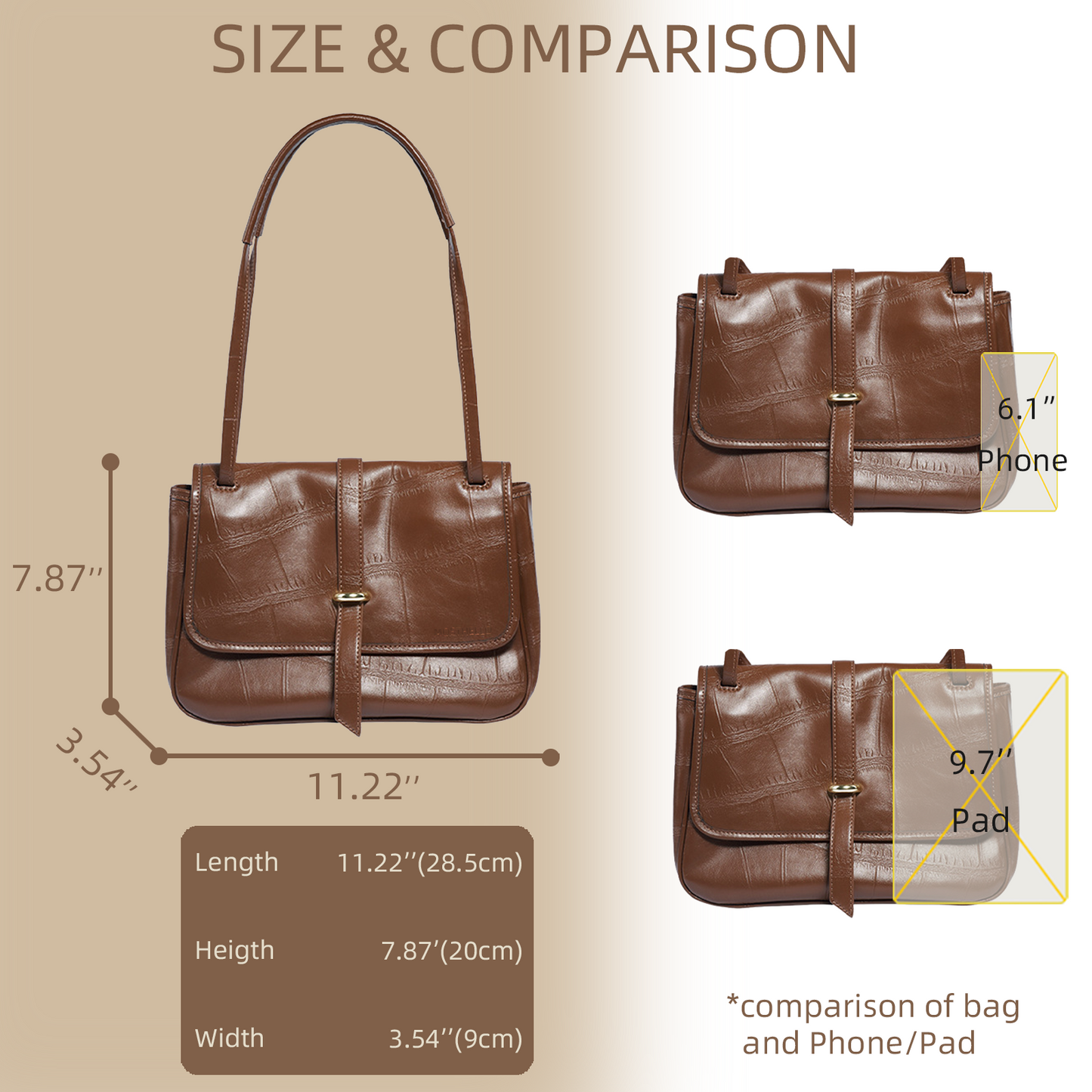Xpurse Women's Cowhide Vintage Shoulder Bag