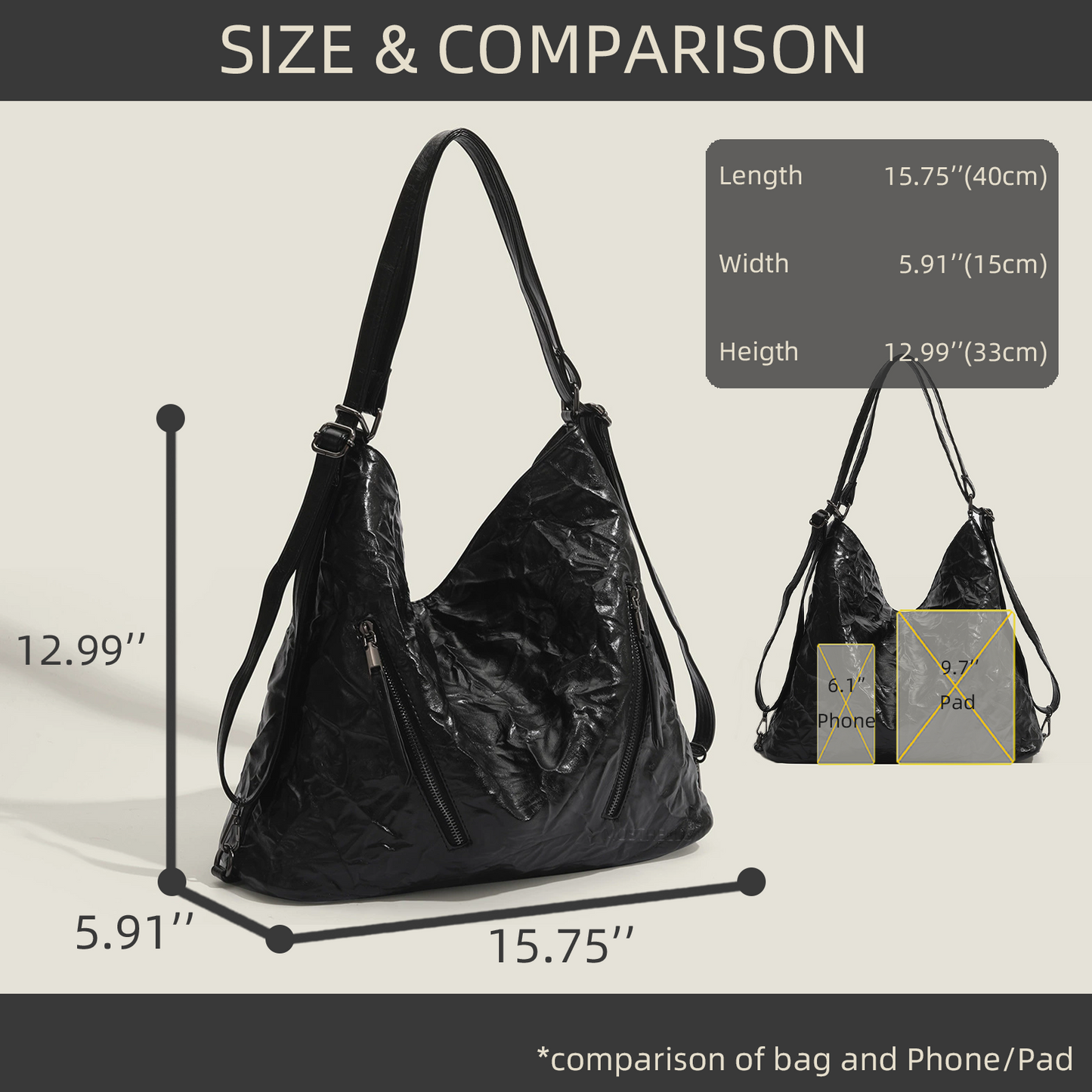 Xpurse Large Stylish Textured Shoulder Bag
