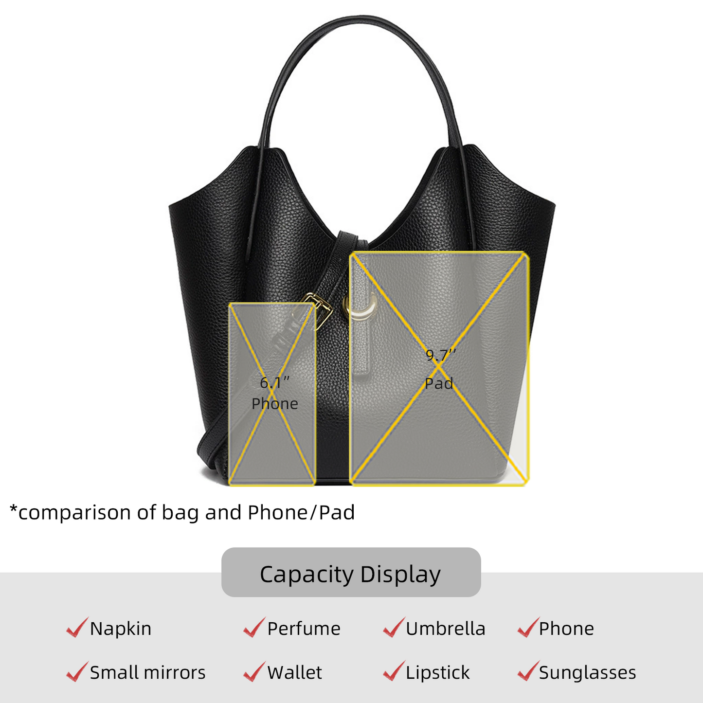 Xpurse Women's High-Capacity Commuter Leather Tote