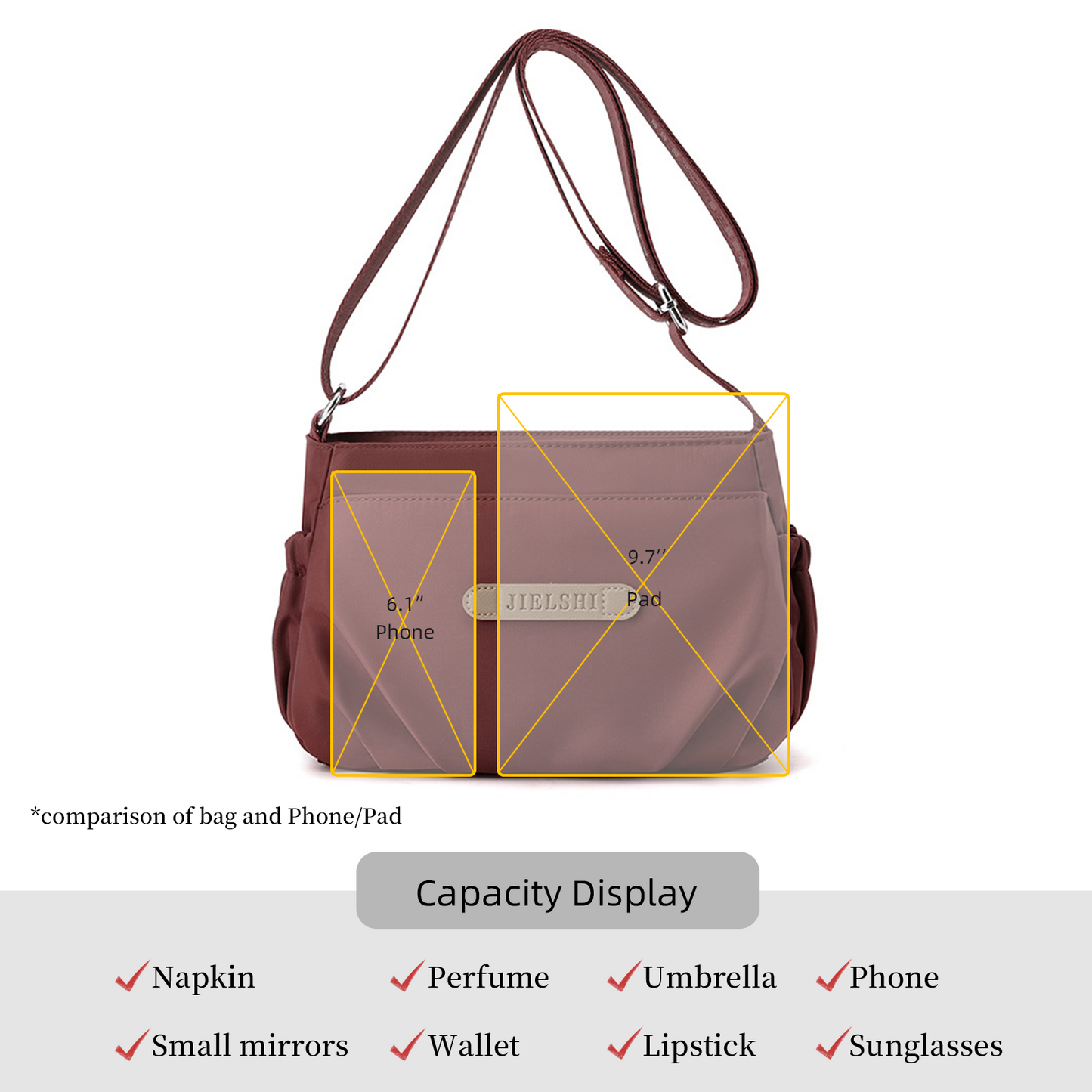 Xpurse Urban Simple Casual Shoulder Crossbody Bag