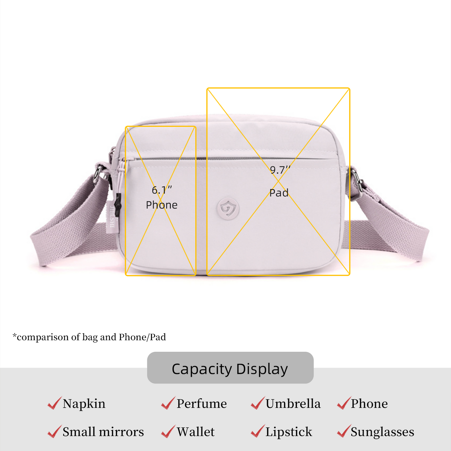 Xpurse Casual One Shoulder Crossbody Small Square Bag