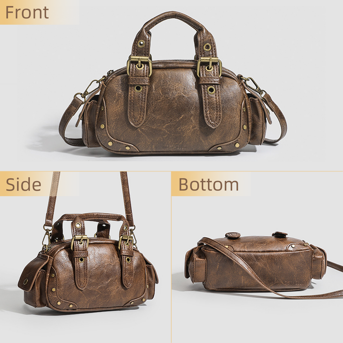 Xpurse Bowling Casual Handbag, Vintage Biker Bag