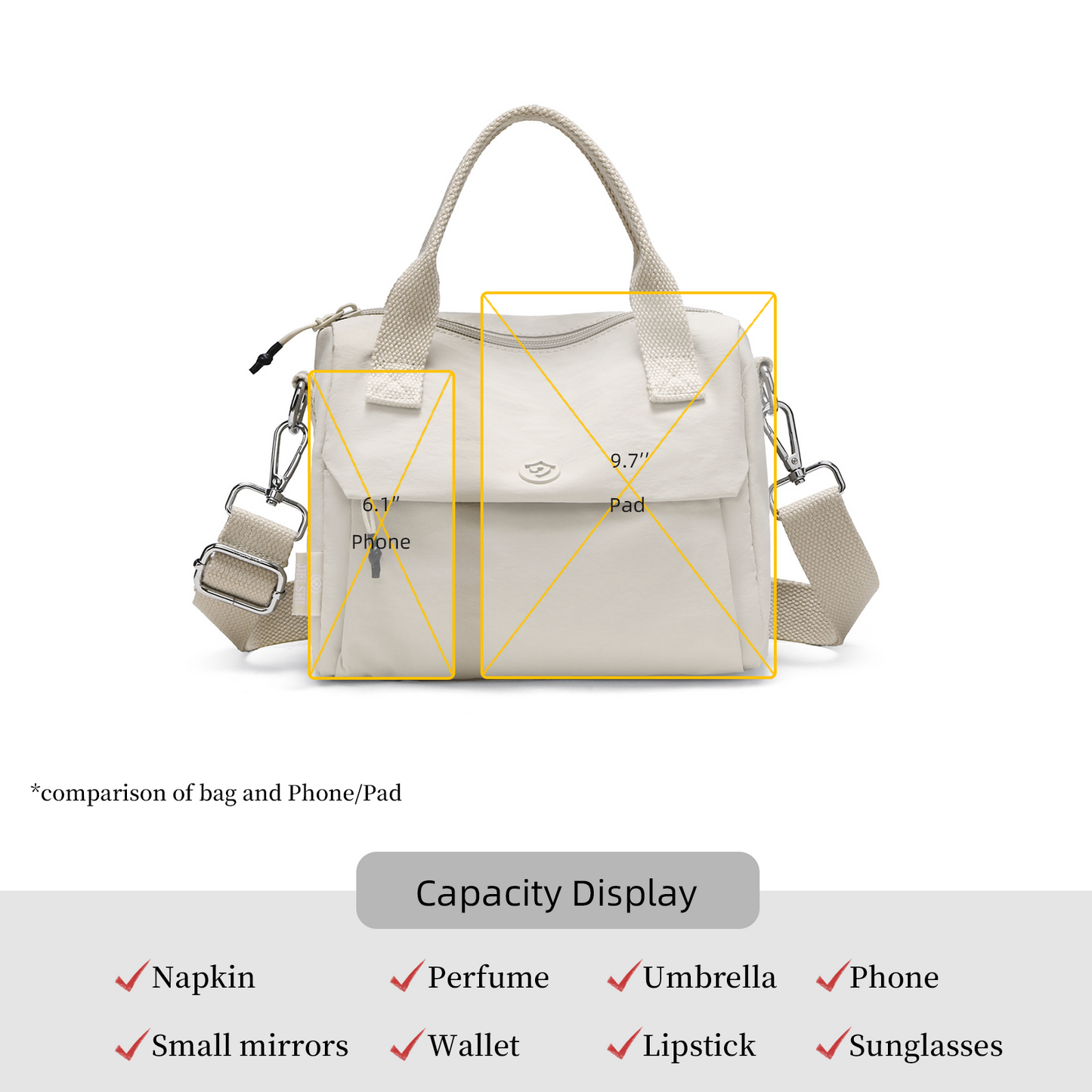 Xpurse Women's Elegant Casual Crossbody Bag