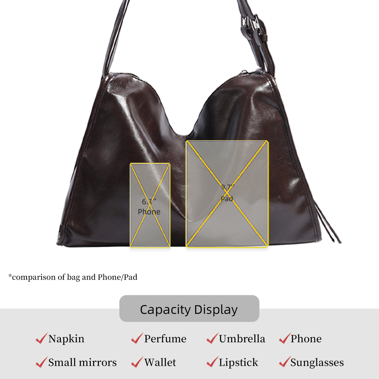 Xpurse Women's Large-Capacity Casual Shoulder Bag