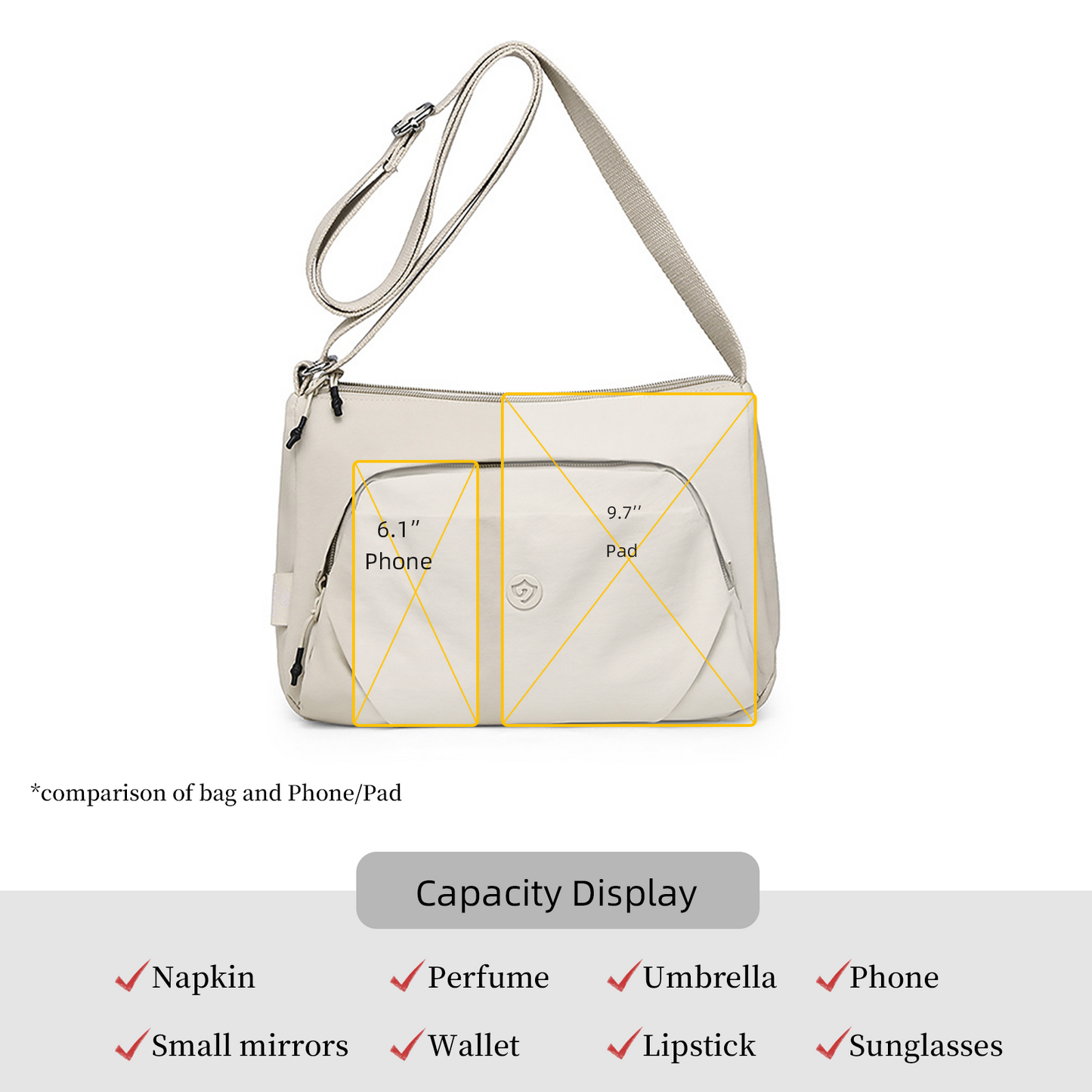 Xpurse Simple Sporty Crossbody Shoulder Bag