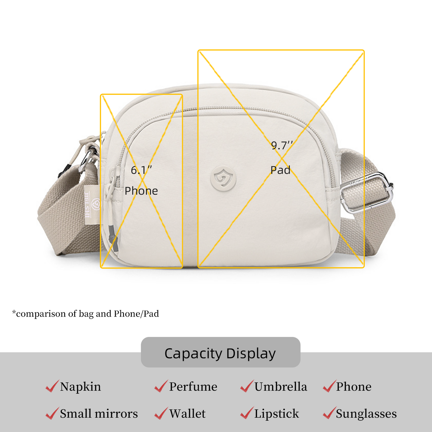 Xpurse Nylon Simple Casual Crossbody Shoulder Bag