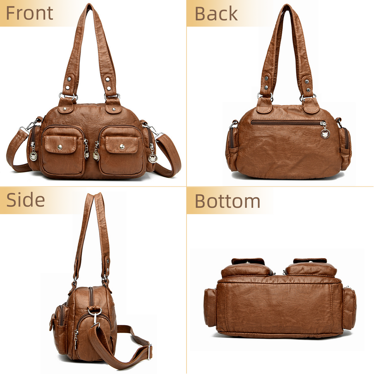 Xpurse Women's Casual Shoulder Bag, Multi-Pocket Shopping Crossbody Bag