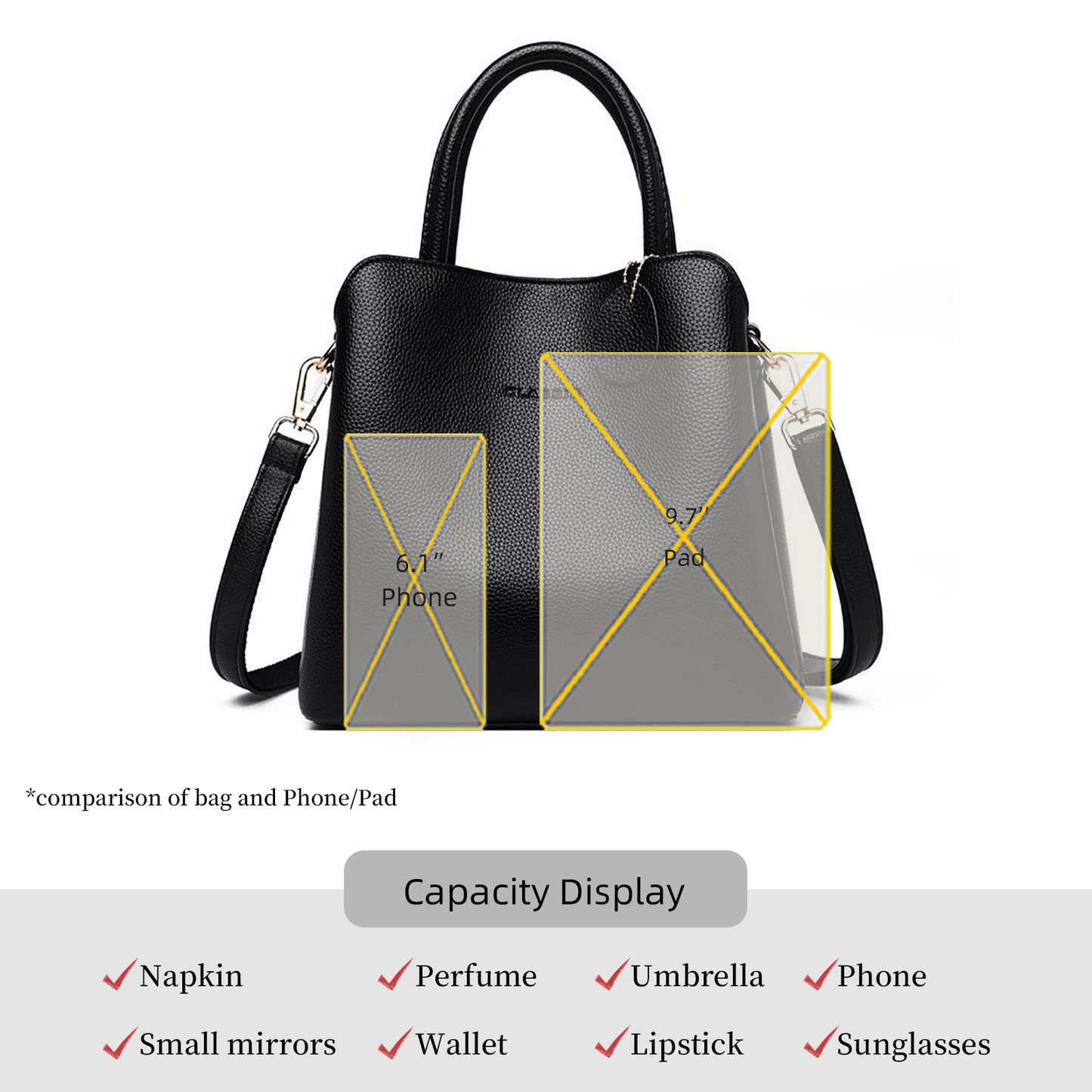Xpurse Large-Capacity Casual Shopping Crossbody Bag
