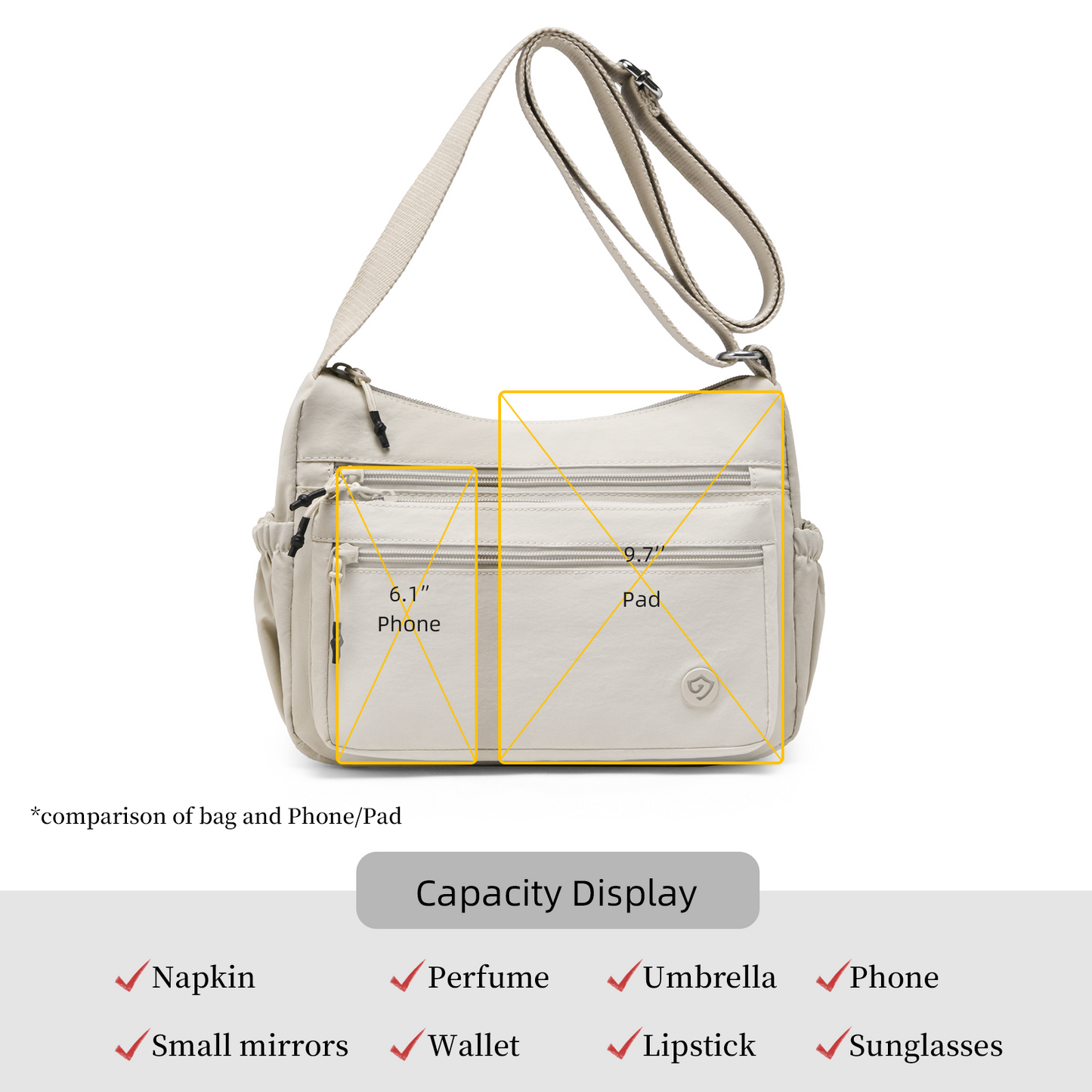 Xpurse Simple Casual Crossbody Multi-Functional Dumpling Bag