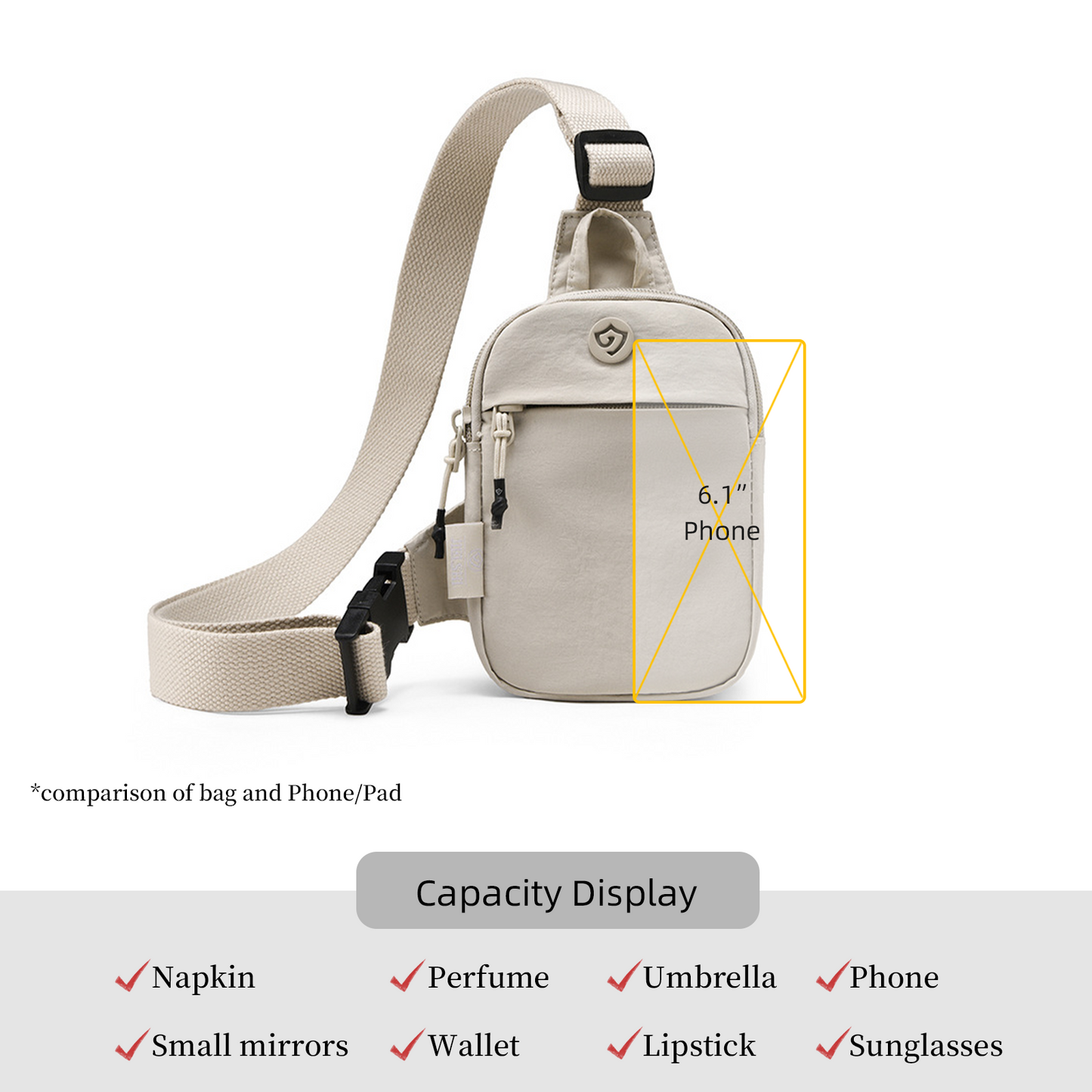 Xpurse Women's Casual Fashion Crossbody Chest Bag