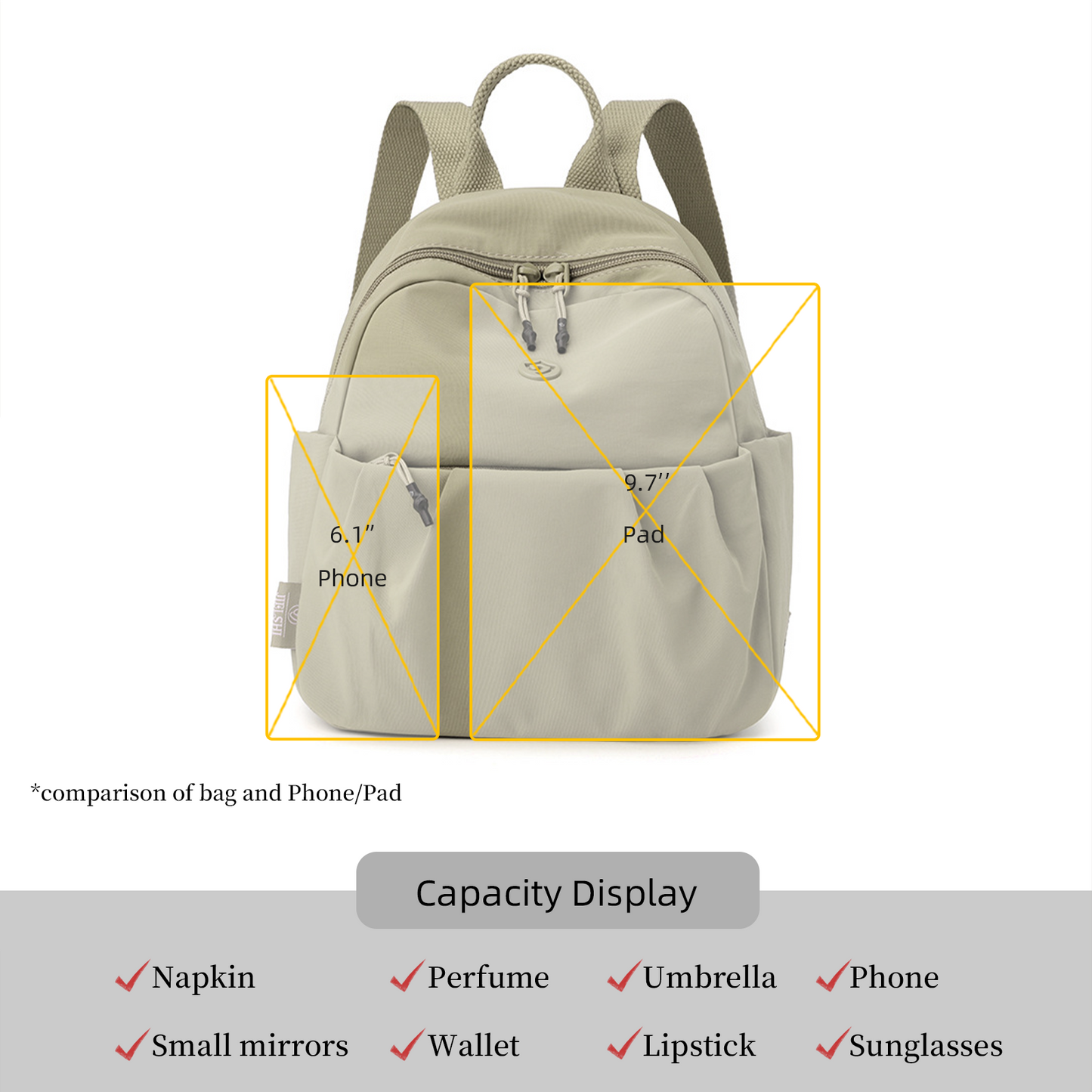 Xpurse Solid Color Simple Multifunctional Backpack