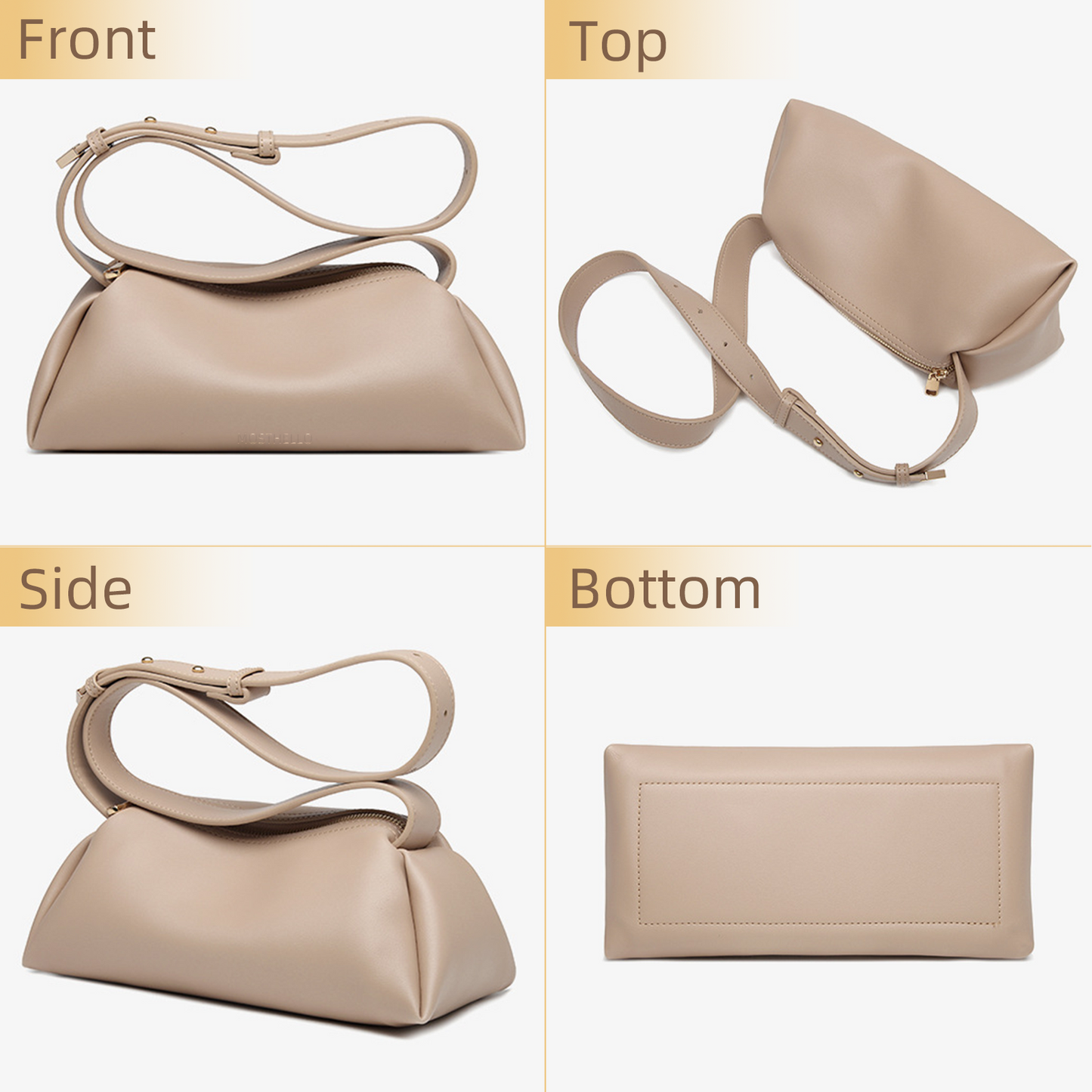 Xpurse Women's Simple Handbag, Soft Underarm Bag, Solid Color Tote Bag