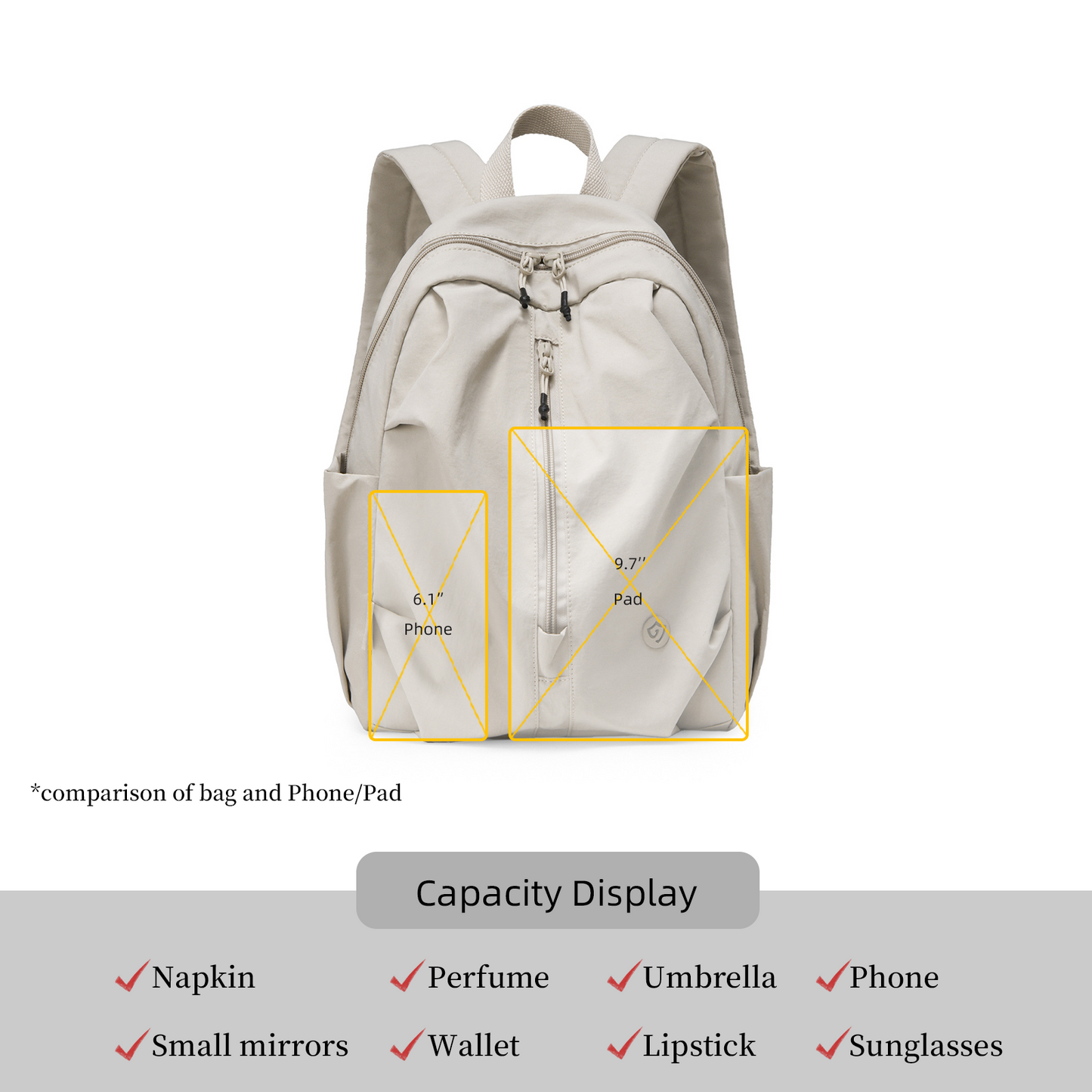 Xpurse Solid Color Multifunctional Simple Backpack