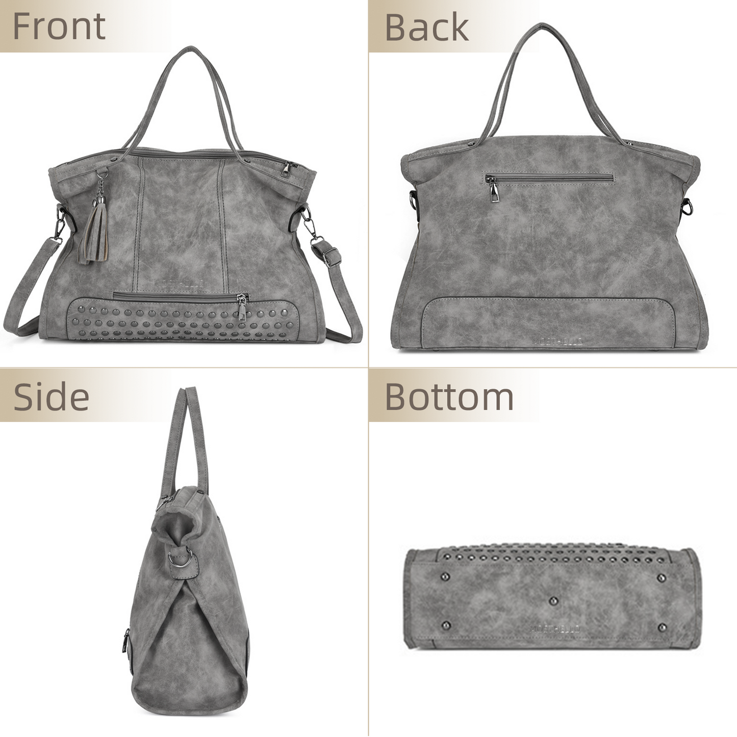 Xpurse Women's Vintage Tote Bag, Large Shopping Shoulder Bag