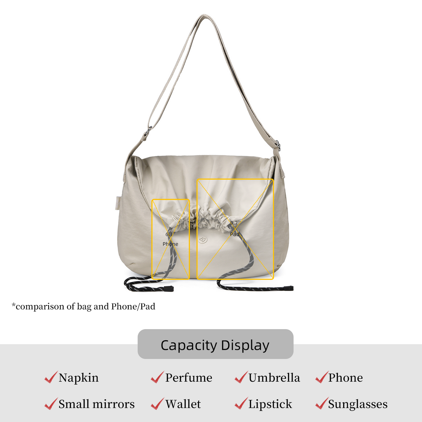 Xpurse Drawstring Athleisure Crossbody Bag
