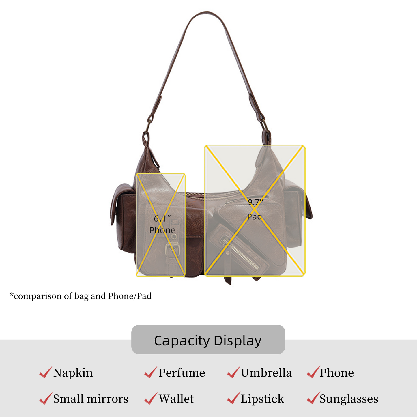 Xpurse Vintage Fashion Multi-Layered Handbag Cycling Bag