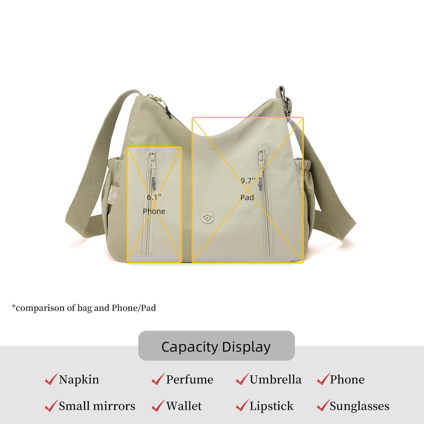 Xpurse Nylon Multifunctional Portable Crossbody Bag