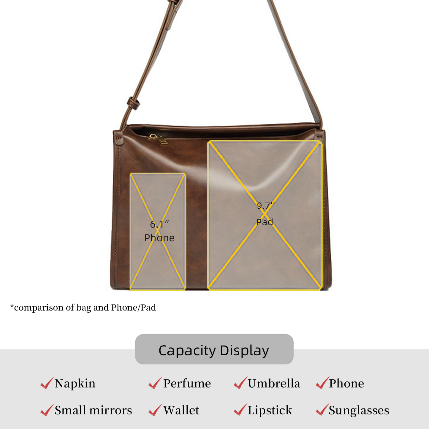 Xpurse Women's Vintage Leather Shoulder Bag