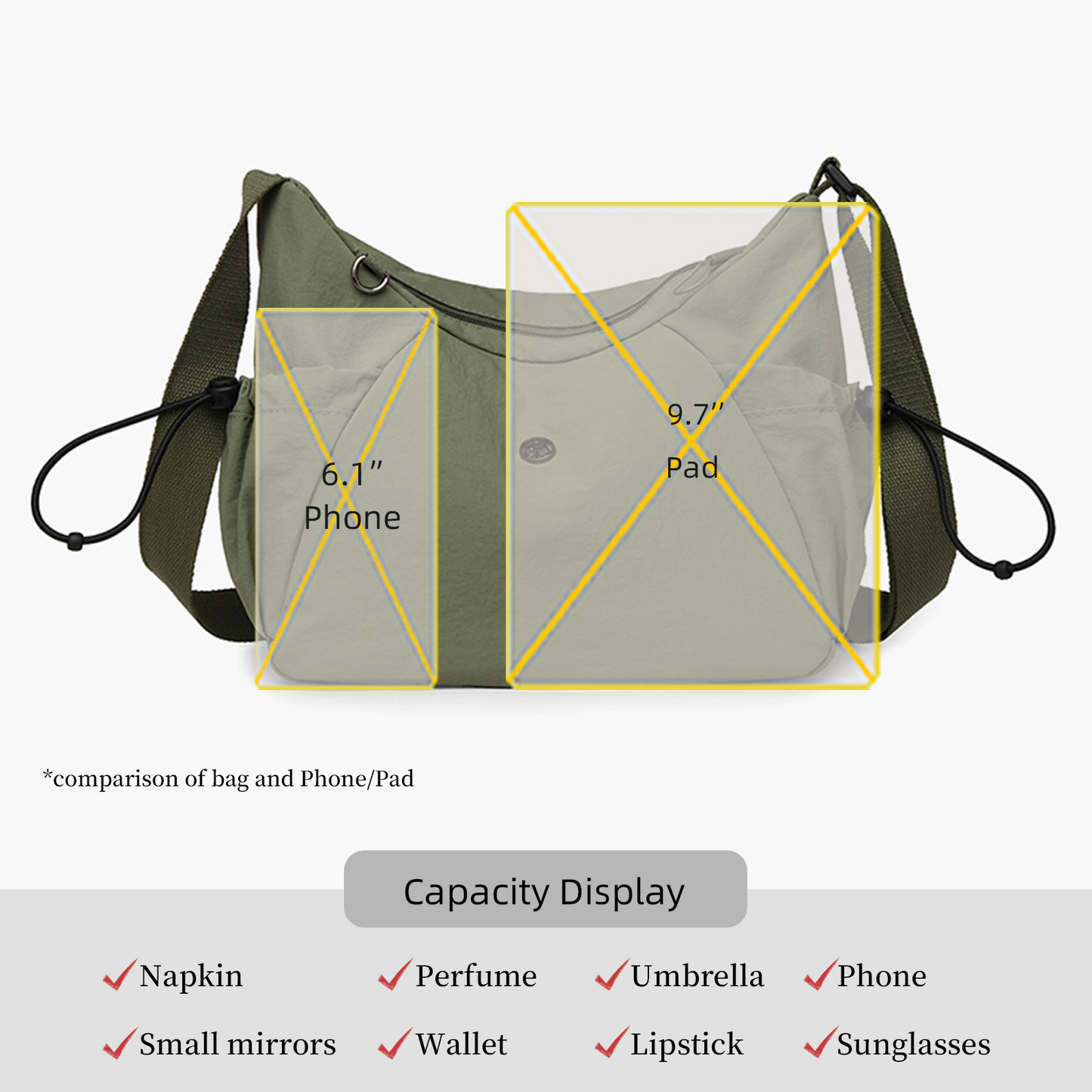 Xpurse Sporty Casual Multifunctional Crossbody Bag