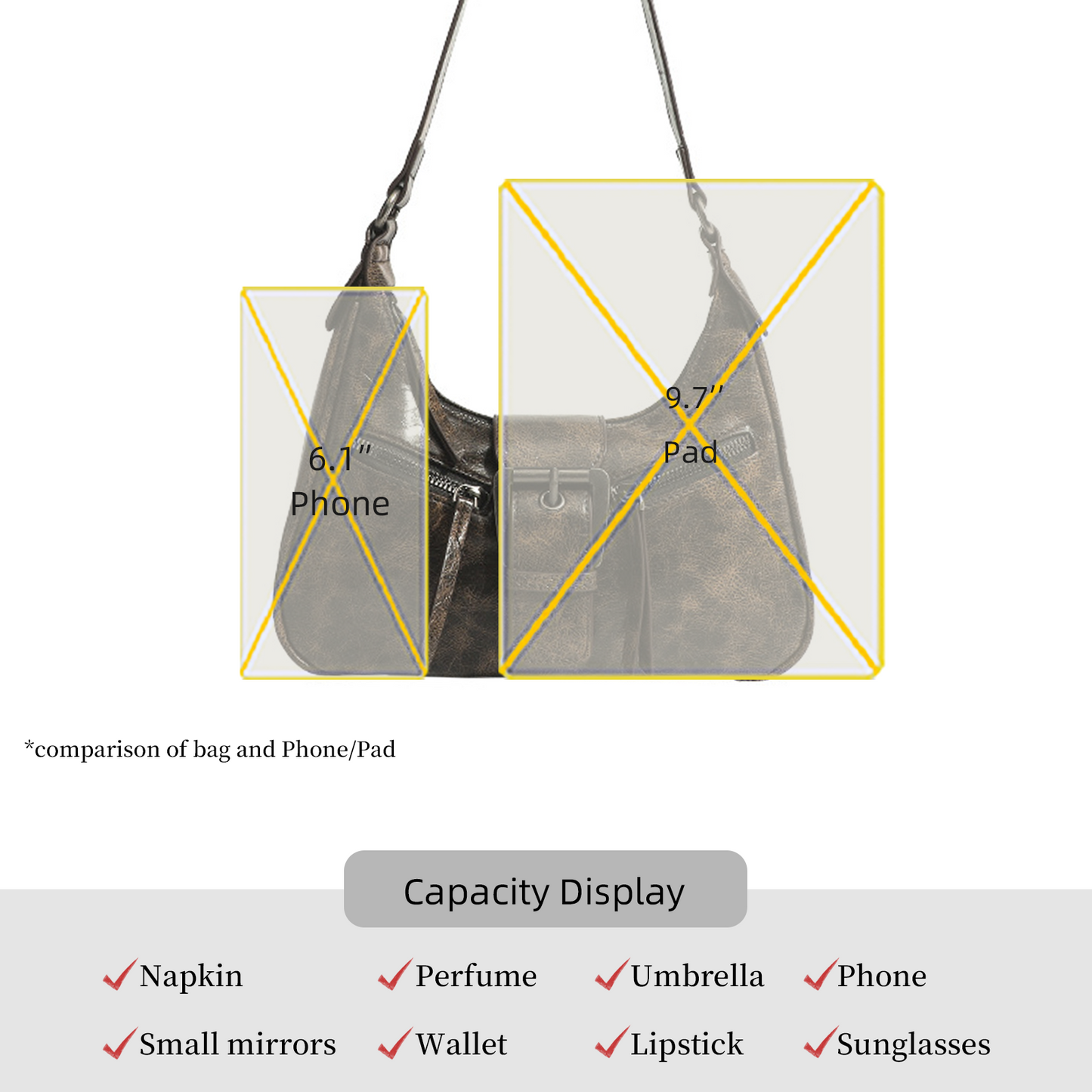 Xpurse Crescent-Shaped Vintage Armpit Bag
