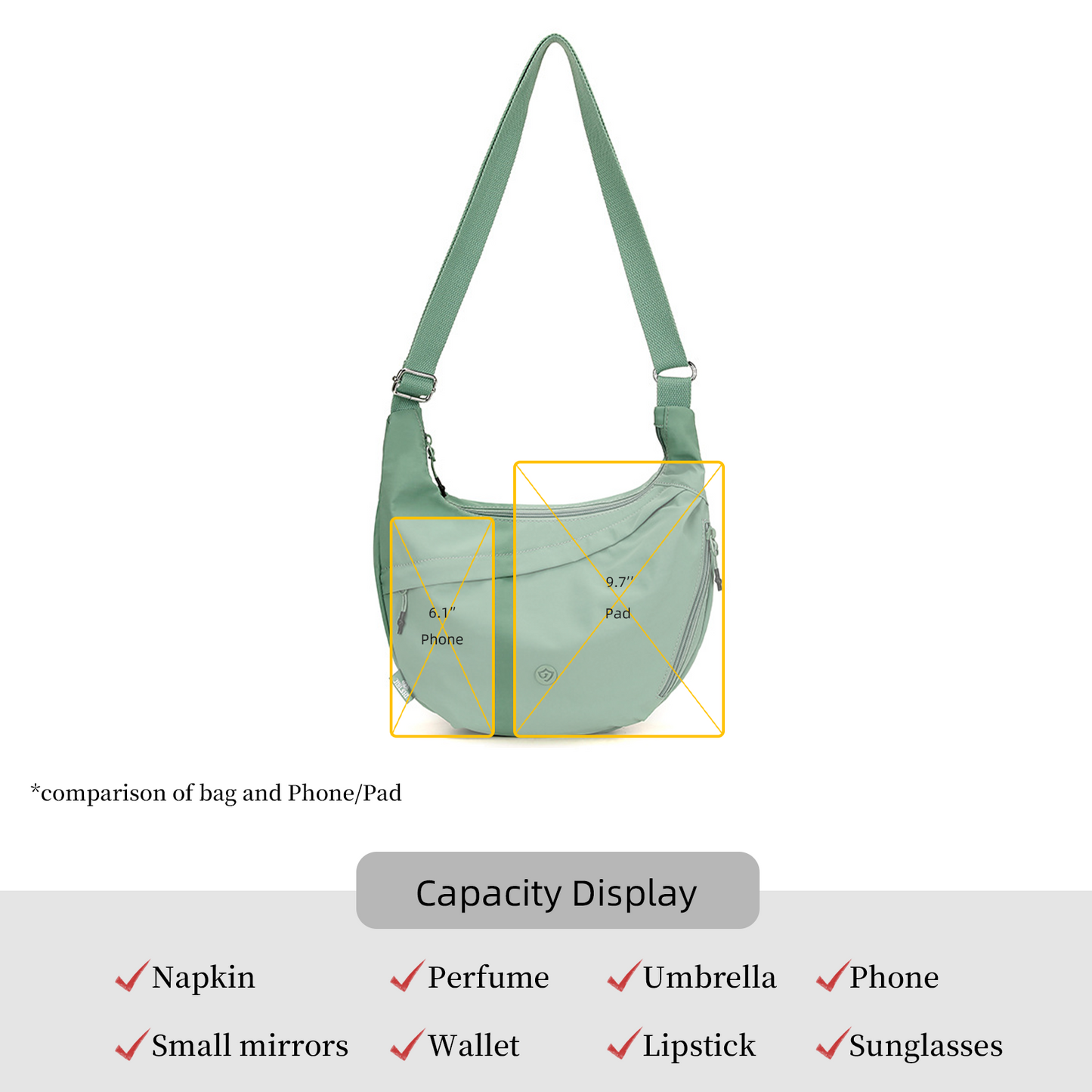 Xpurse Casual Large-Capacity Crossbody Bag