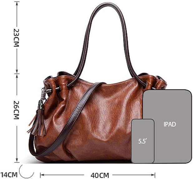 MINTEGRA Handbags for Women Hobo Shoulder Bags with Tassel Large Capacity Top Handle Bucket Bags