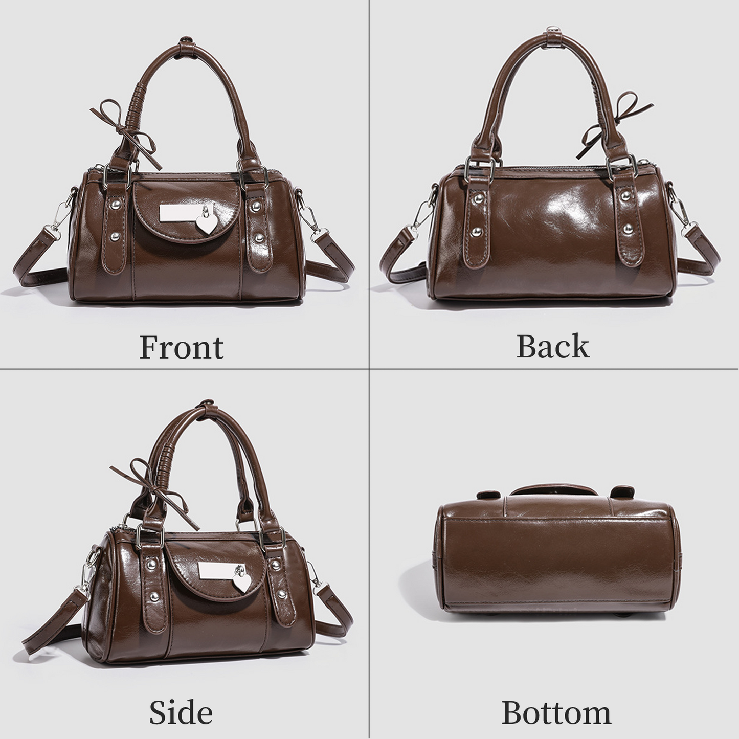 Xpurse Vintage Texture Hardcover Handbag