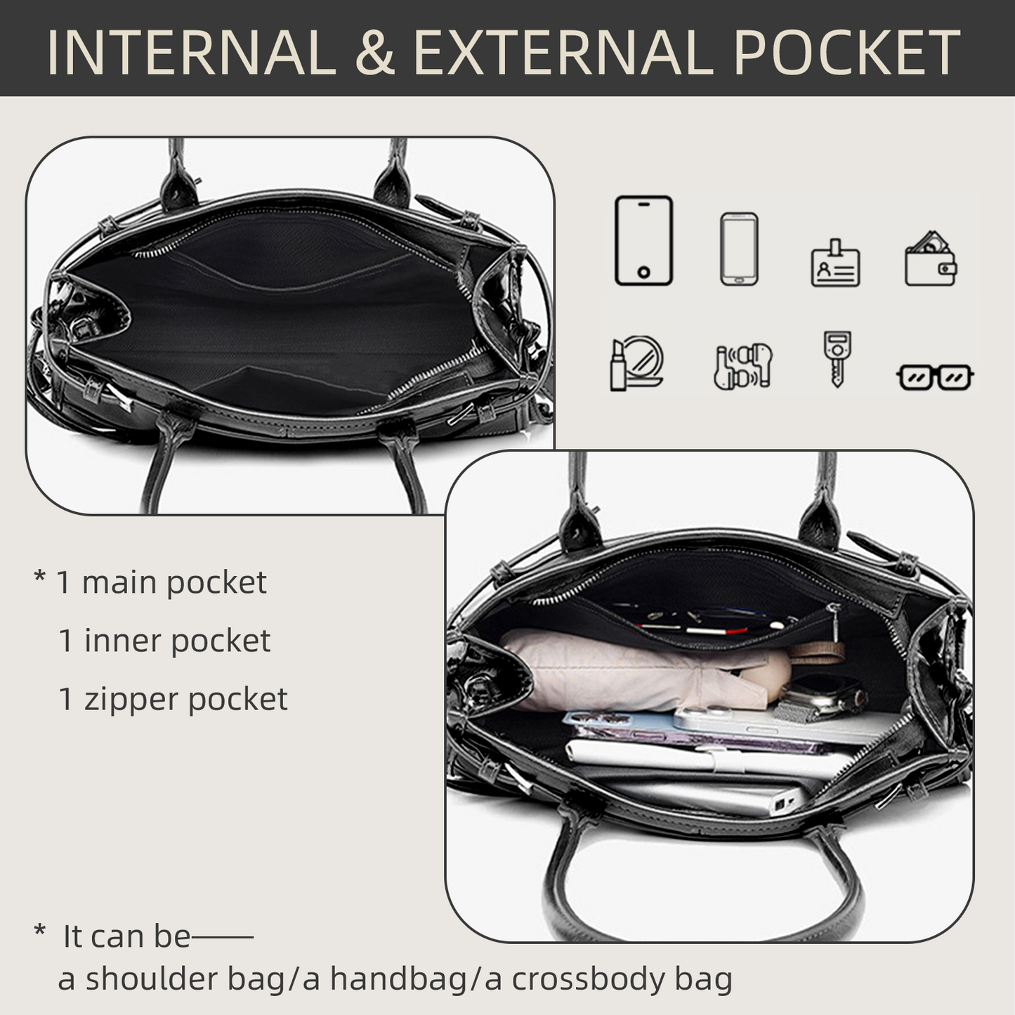Xpurse Women's Shoulder Bag, Minimalist Underarm Bag, PU Crossbody Bag