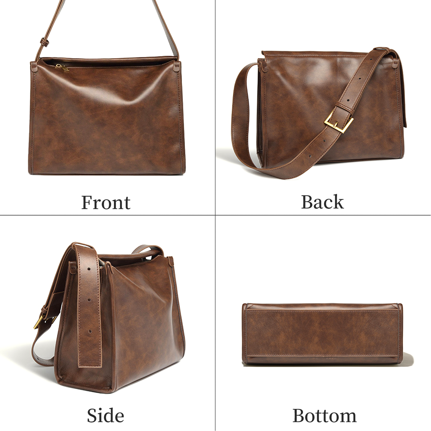 Xpurse Women's Vintage Leather Shoulder Bag