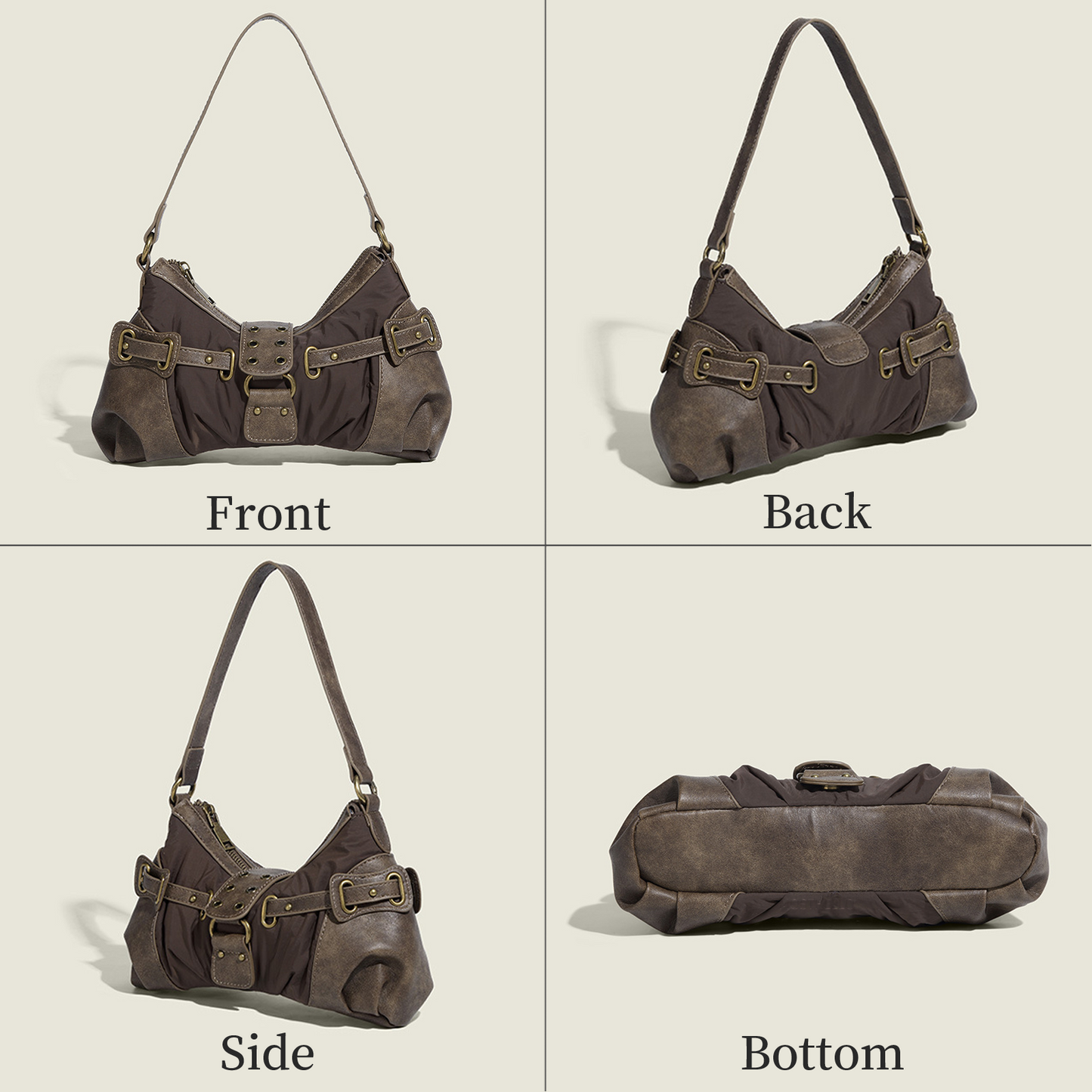 Xpurse Wasteland-Style Vintage Armpit Shoulder Bag