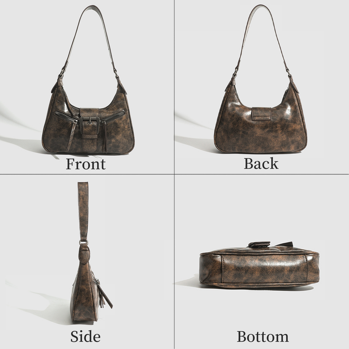 Xpurse Crescent-Shaped Vintage Armpit Bag