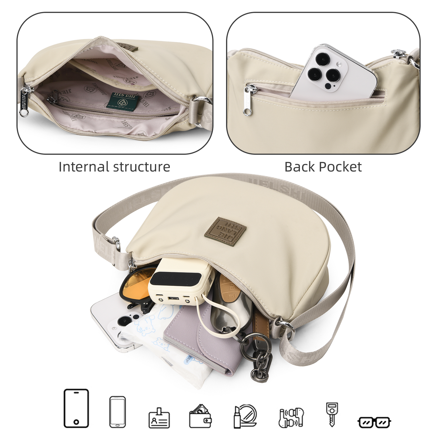 Xpurse Casual Crescent Bag Shoulder Bag, Commuter Crossbody Bag