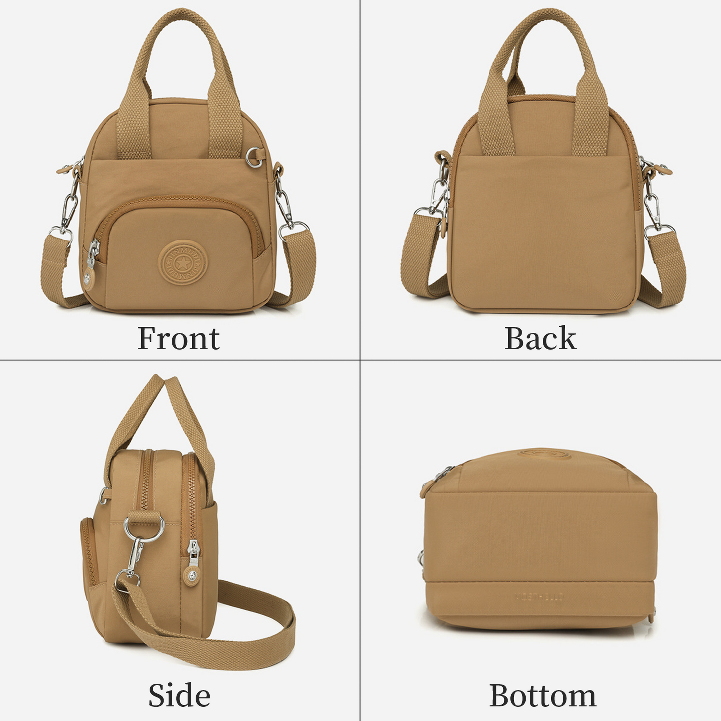 Xpurse Multi-Compartment Nylon Crossbody Casual Shoulder Bag