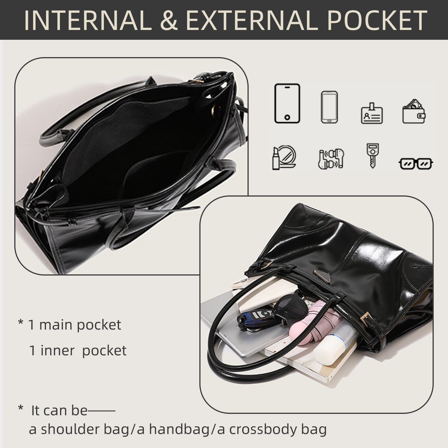 Xpurse Women's Casual Shoulder Bag, PU Handbag