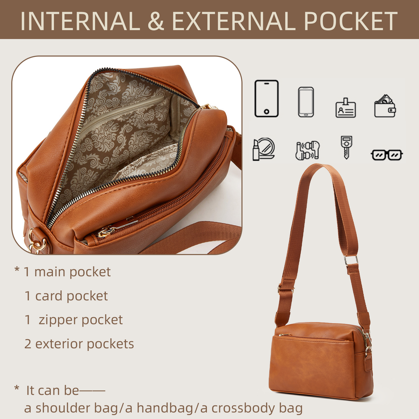 Xpurse Women's Minimalist Square Armpit Bag