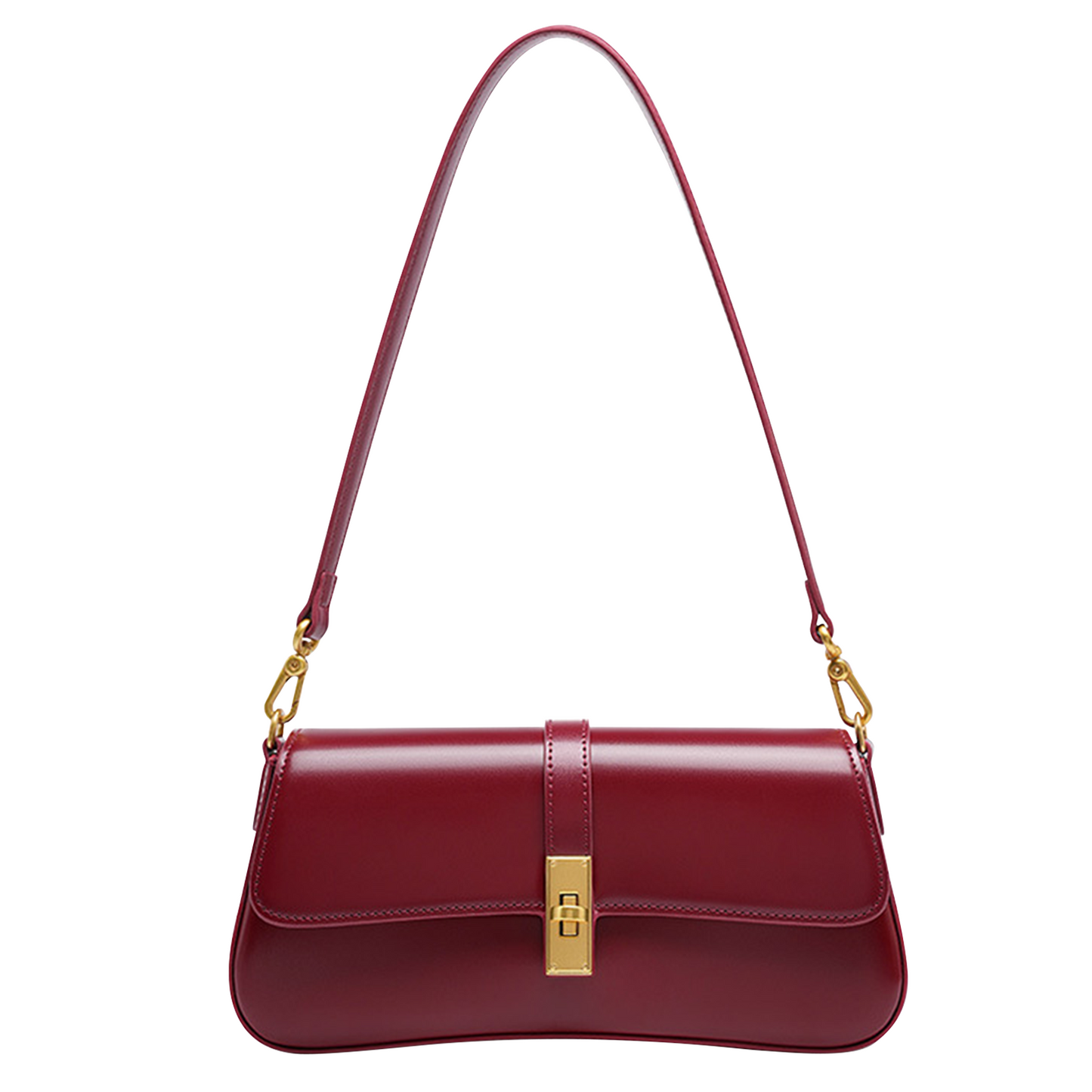 Xpurse Women's Cowhide Shoulder Bag, Underarm Bag, Vintage Leather Crossbody Bag, Adjustable Multi-Purpose Bag