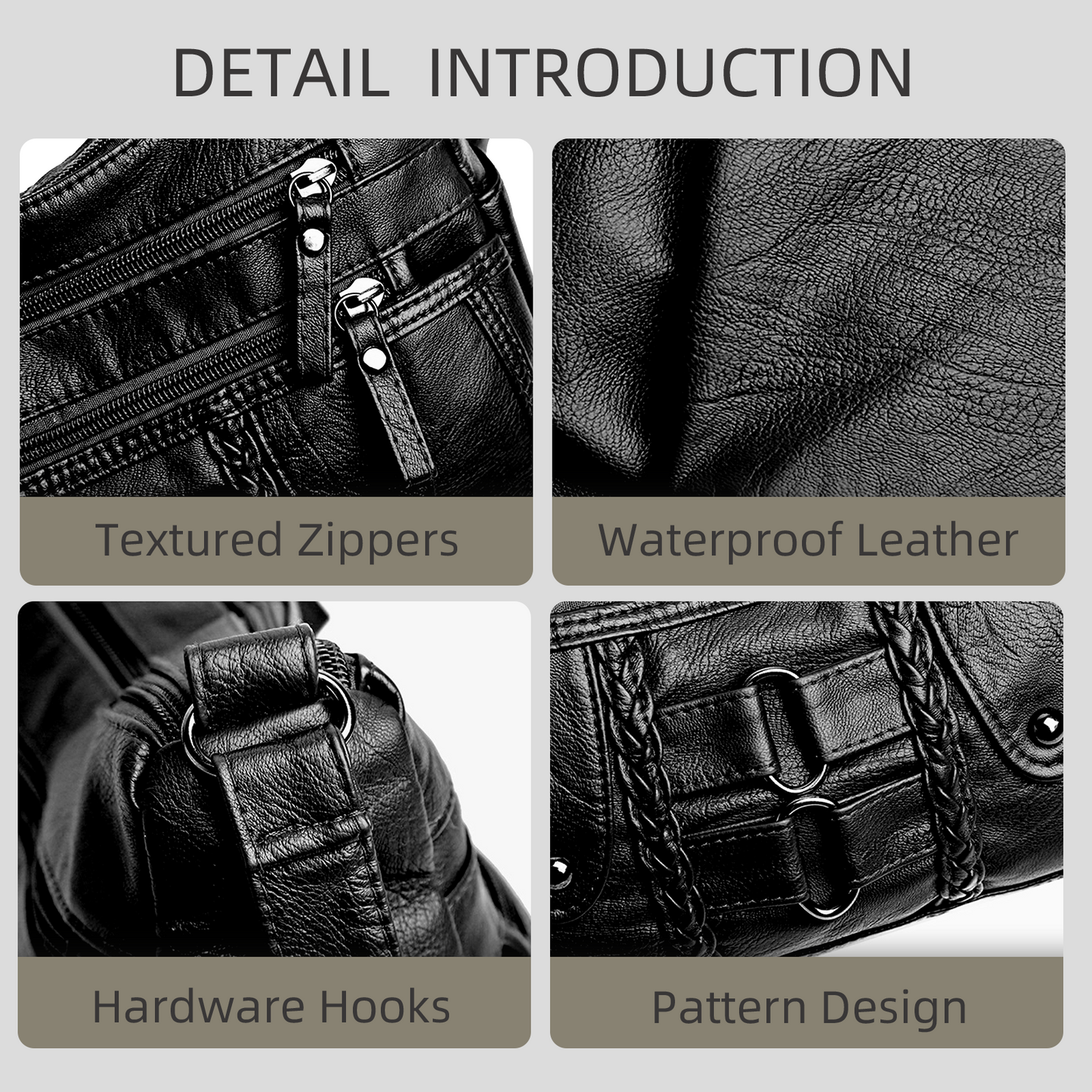 Xpurse Women's Shoulder Bag, Multifunctional Large Capacity PU Tote Bag, Vintage Soft Leather Crossbody Bag, Adjustable Large Bag