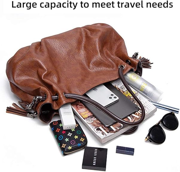 MINTEGRA Handbags for Women Hobo Shoulder Bags with Tassel Large Capacity Top Handle Bucket Bags