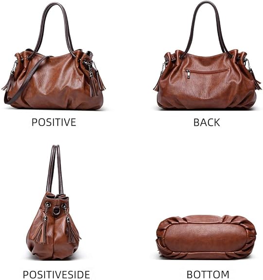 MINTEGRA Handbags for Women Hobo Shoulder Bags with Tassel Large Capacity Top Handle Bucket Bags