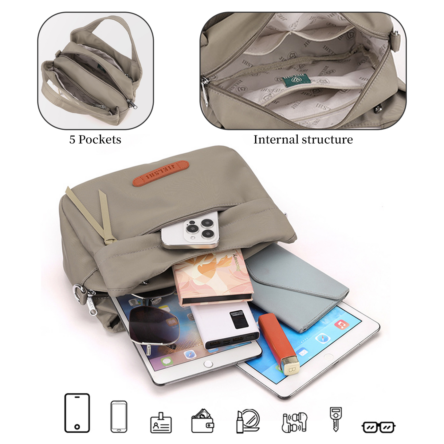 Xpurse Simple Casual Multi-Functional Crossbody Bag