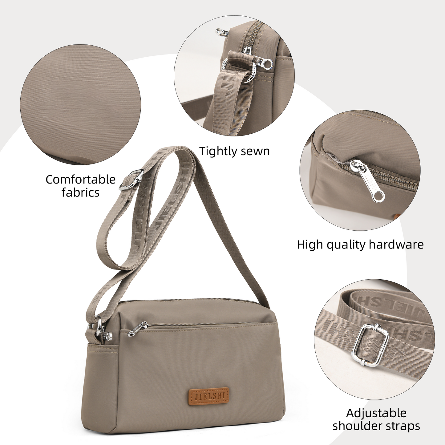 Xpurse Multi-Pocket Casual One-Shoulder Crossbody Bag