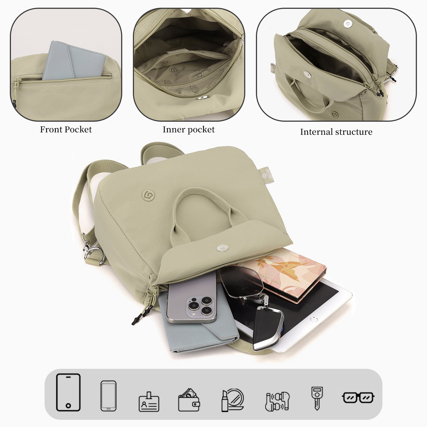 Xpurse Adjustable Stylish Nylon Backpack