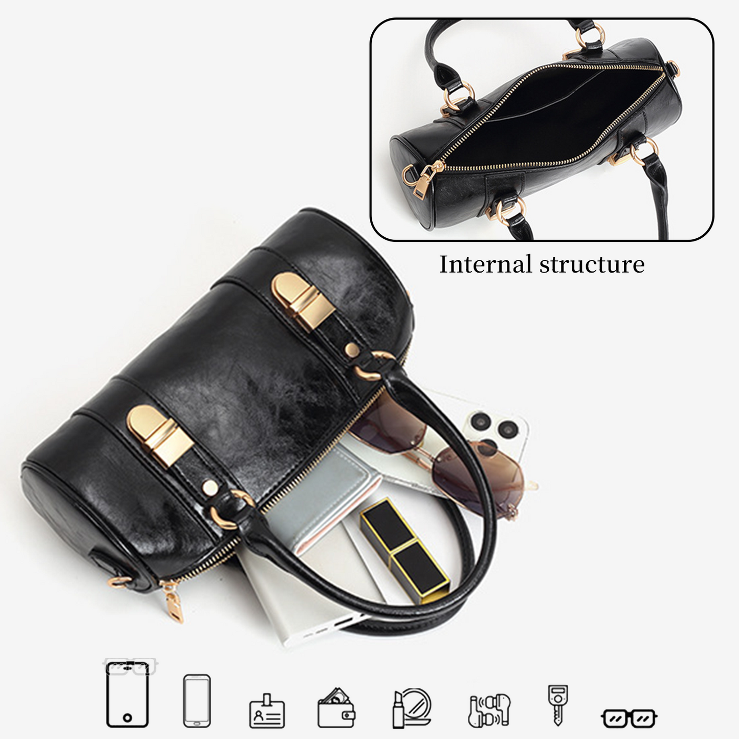Xpurse Vintage Cylinder Fashion Crossbody Bag