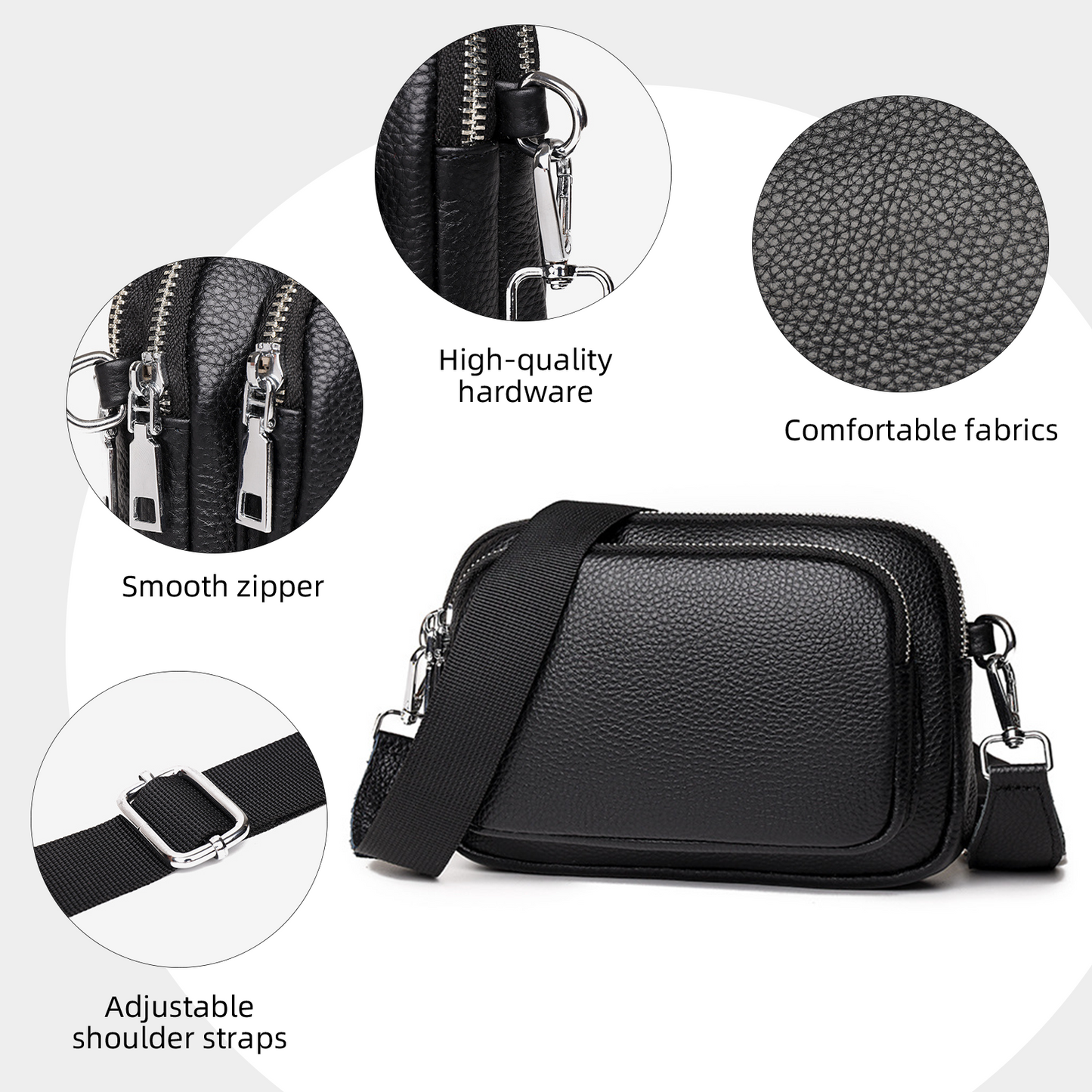 Xpurse Leather High-Capacity Commuter Shoulder Bag